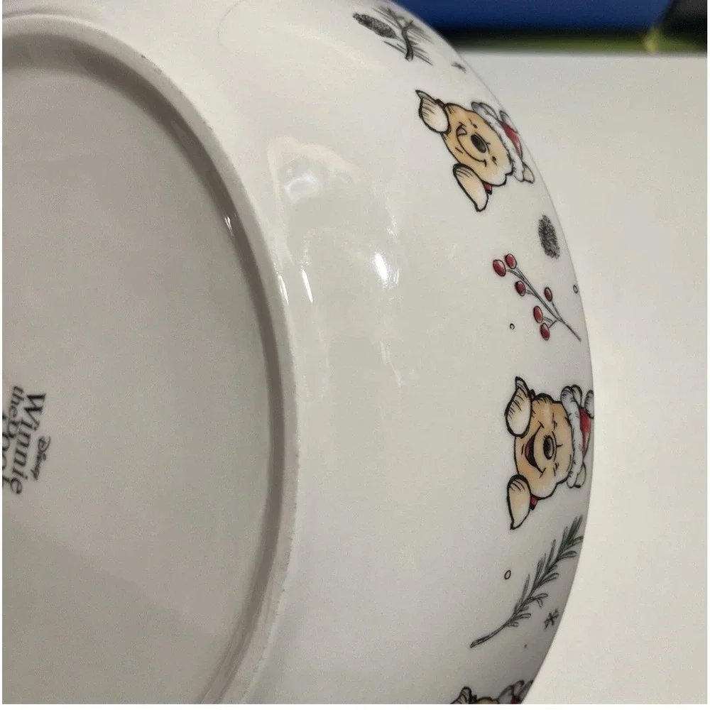 Disney Winnie the Pooh Christmas Snowflake Time For Sharing Dinner‎ Bowl Platter